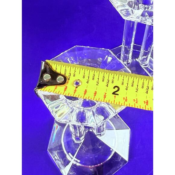 Lenox Ovations Crystal Candlestick Holders Set Of 2 Dual Pillers 5” Grannycore - Picture 10 of 10